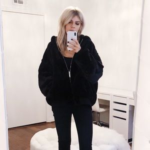 zara fluffy bomber jacket